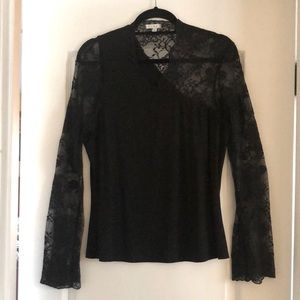 Black lace long sleeve top